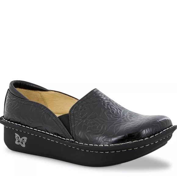 Alegria by PG Lite Debra slip on Black Embossed Shoes size EU 37/ US 7 - Picture 2 of 14